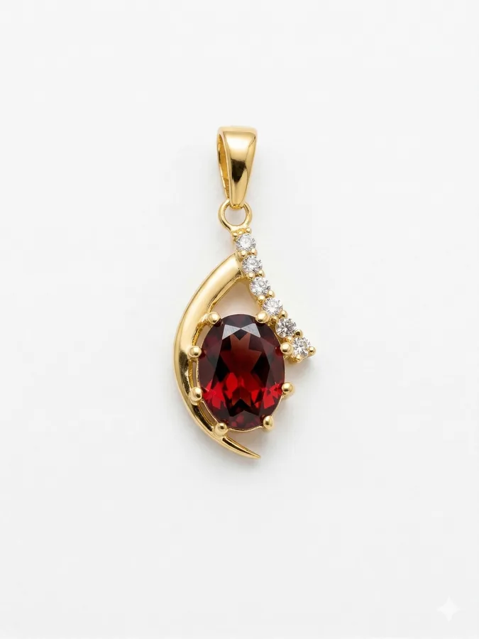 Garnet Teardrop Elegant Pendant