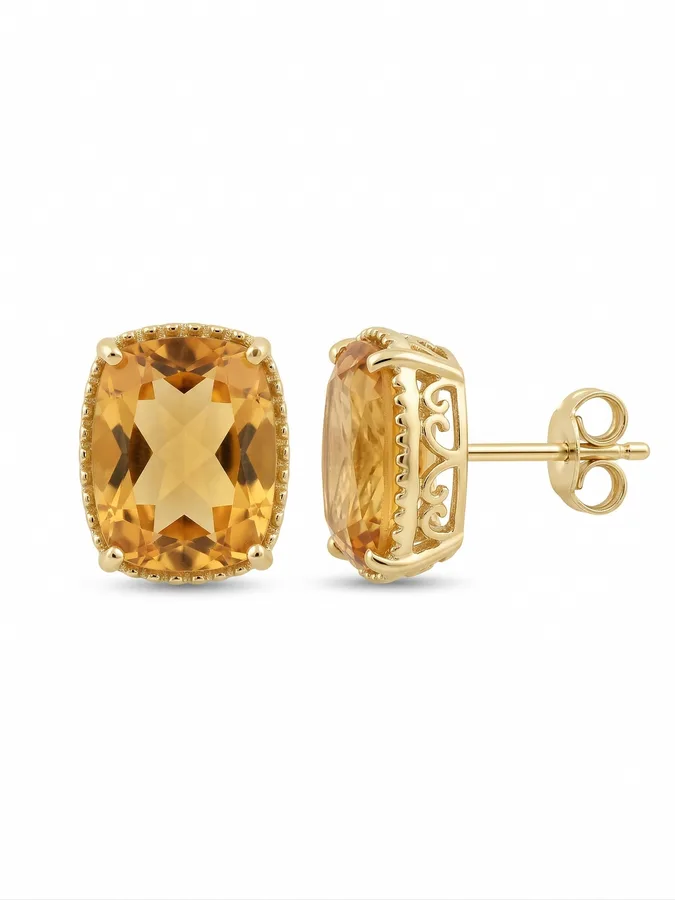 Citrine Classic Stud Earrings